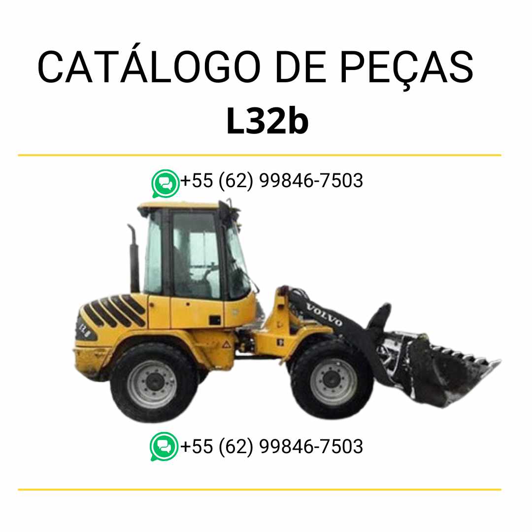 Catálogo de peças em PDF da carregadeira compacta sobre rodas Volvo L32B – conteúdo técnico em português com diagramas e códigos