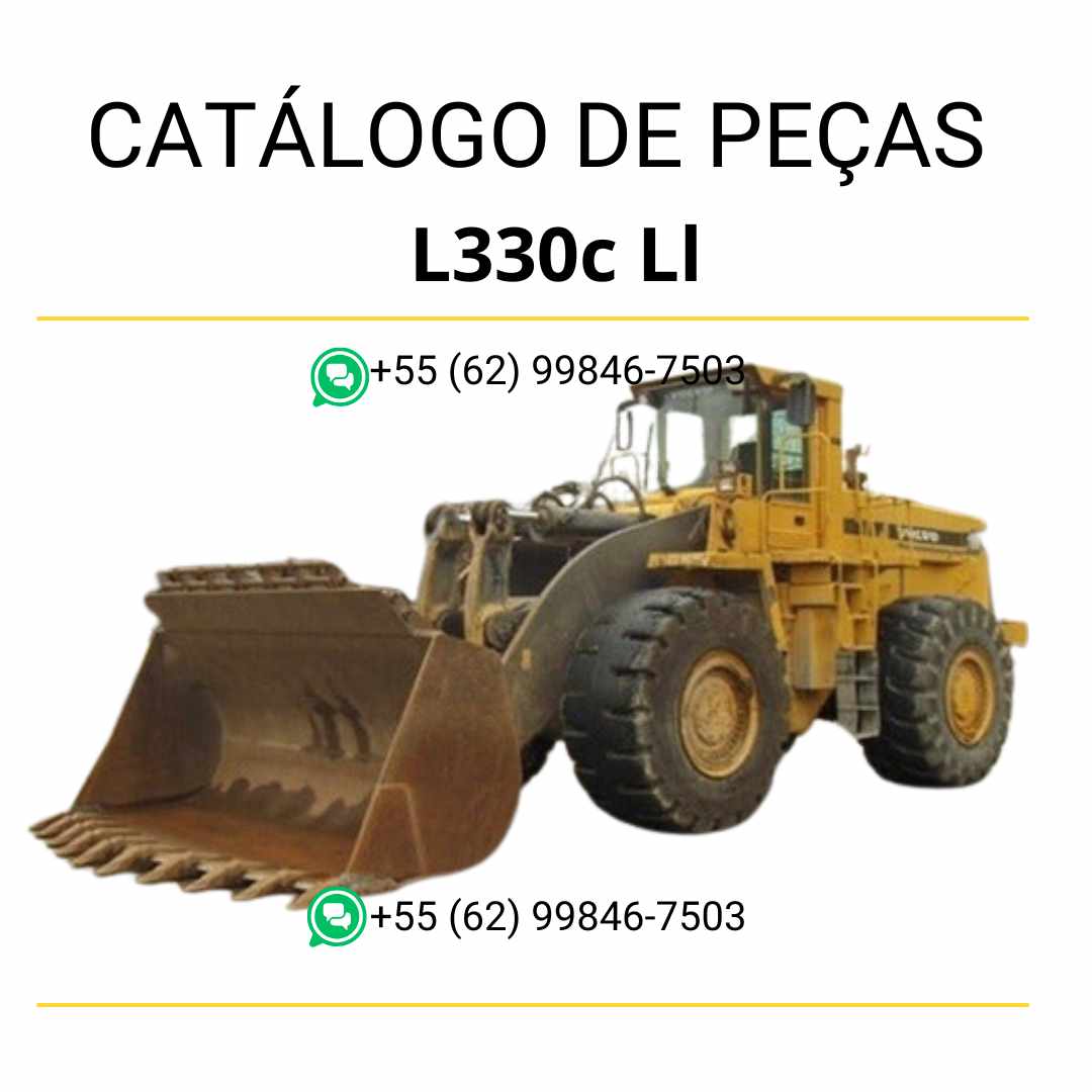 Catálogo de peças PDF da pá carregadeira Volvo L330C LL em português com listas técnicas, códigos e diagramas de montagem originais