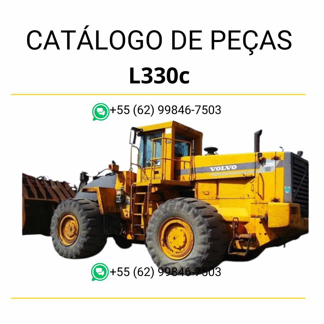 Catálogo de peças da pá carregadeira Volvo L330C em PDF, conteúdo em português com diagramas técnicos e códigos originais