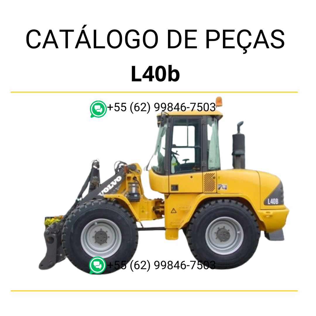 Catálogo de peças em PDF da carregadeira compacta sobre rodas Volvo L40B – conteúdo técnico em português com diagramas detalhados