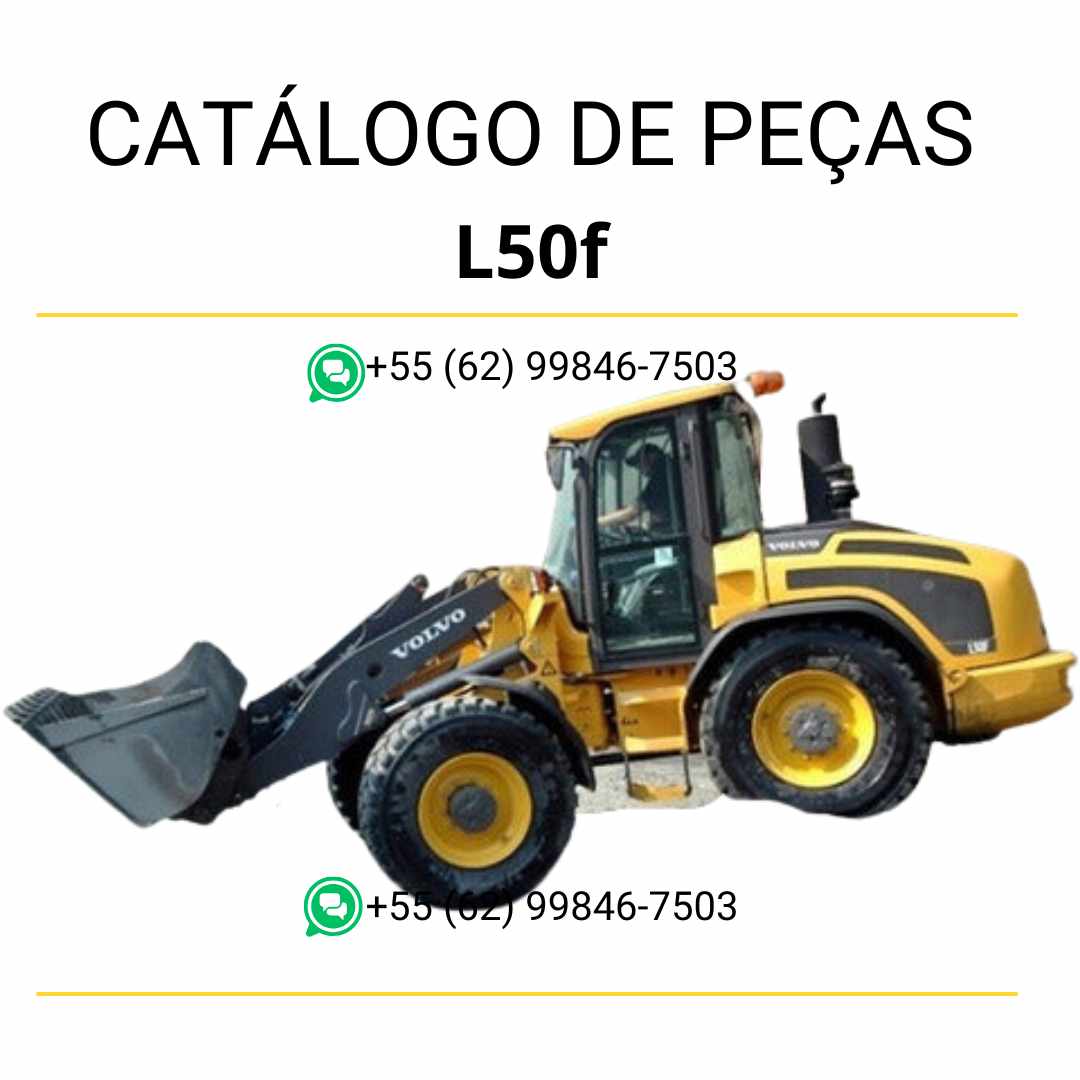 Catálogo de peças em PDF da carregadeira compacta sobre rodas Volvo L50F – conteúdo em português com diagramas técnicos e códigos detalhados