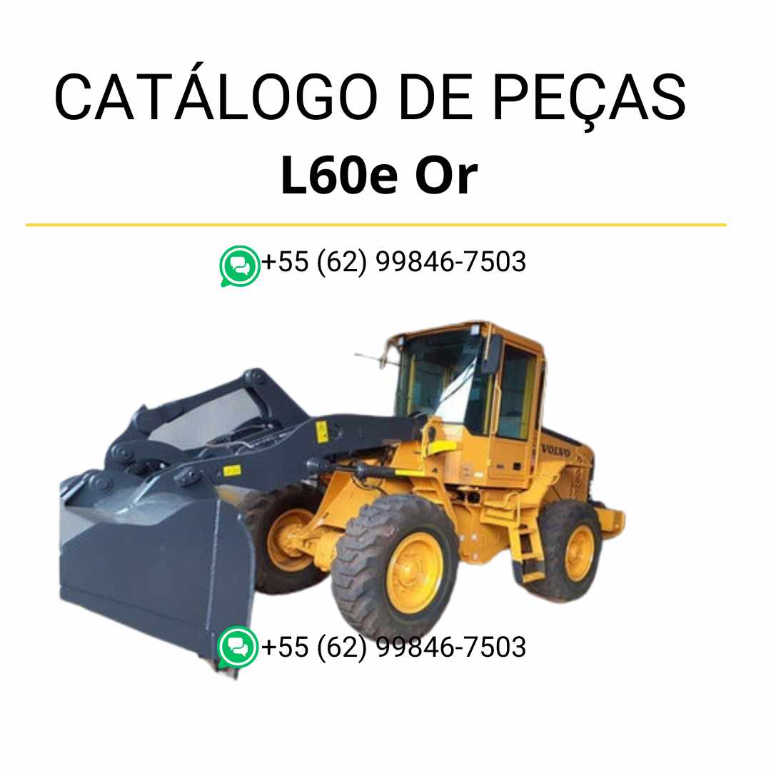 Catálogo de peças PDF da pá carregadeira Volvo L60E OR, em português, com códigos originais e diagramas completos para manutenção e montagem
