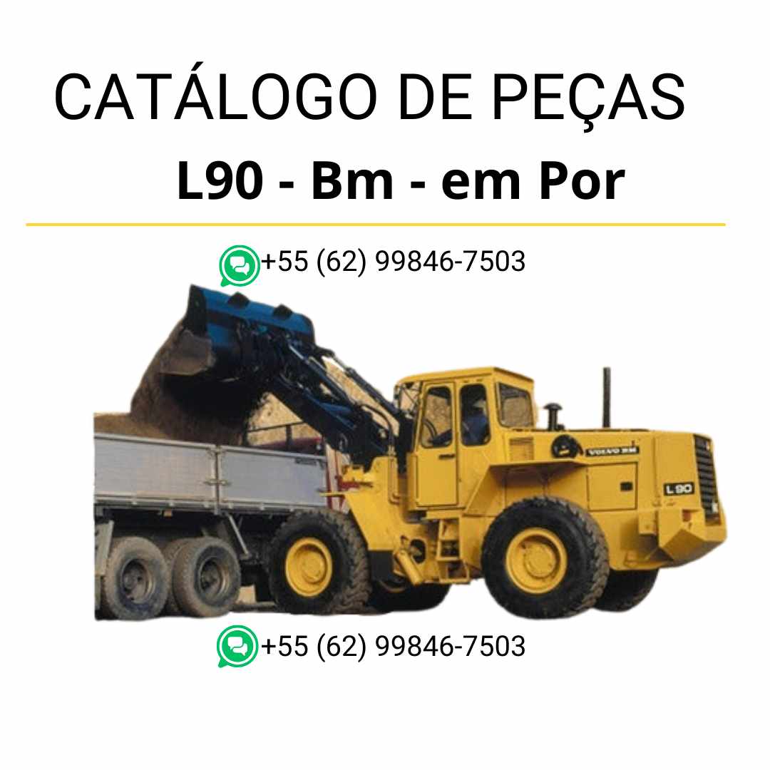 Catálogo de peças Volvo L90 BM para pá carregadeira, em PDF, com listas e diagramas detalhados em portuguê