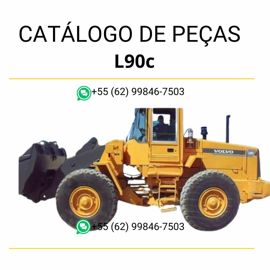Catálogo de peças Volvo L90C para pá carregadeira em PDF, com diagramas detalhados e códigos em português