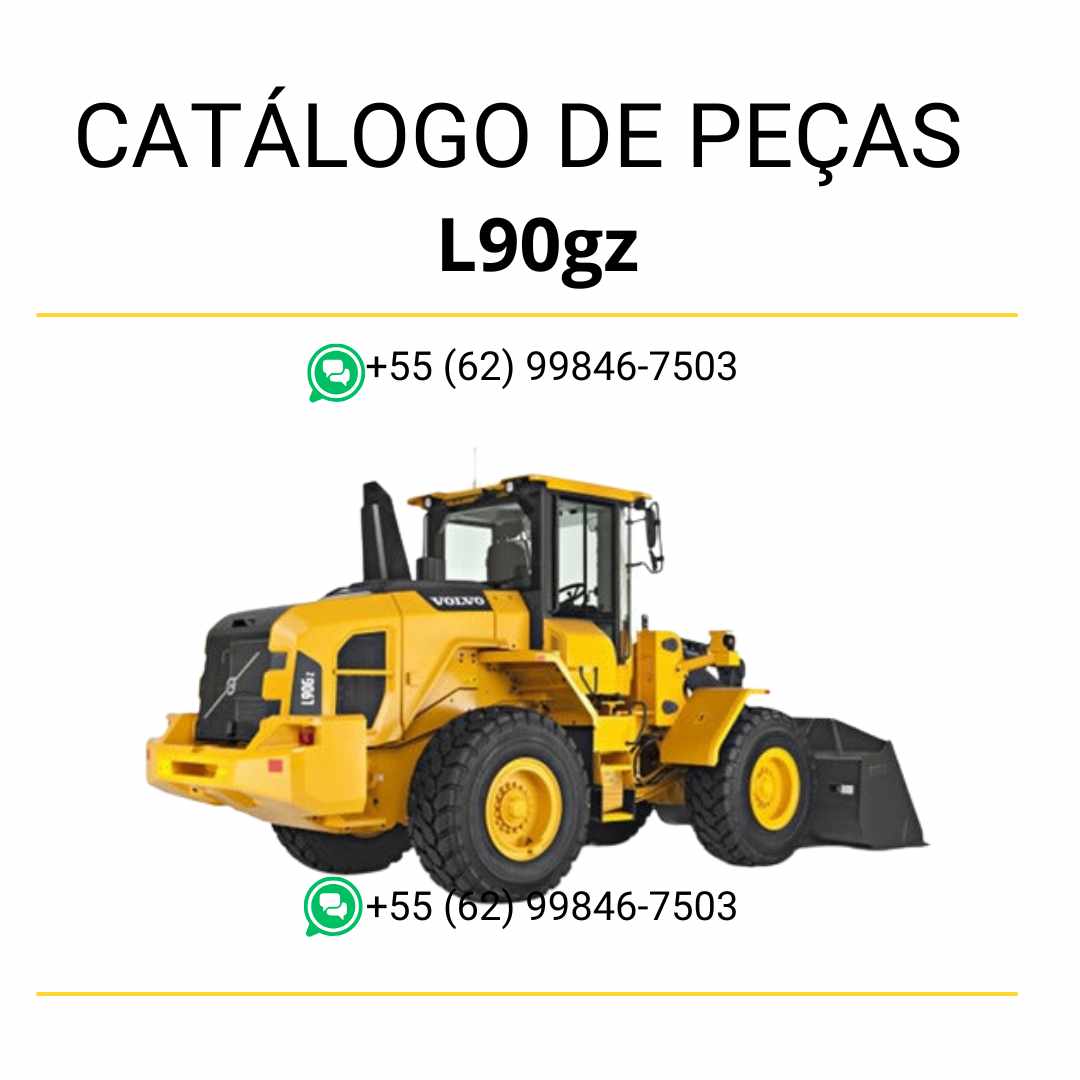Catálogo de peças da pá carregadeira Volvo L90GZ em PDF, com diagramas técnicos e listas em português