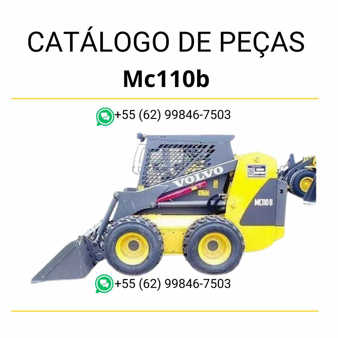 Catálogo de peças PDF em português da minicarregadeira Volvo MC110B, com códigos, listas e diagramas técnicos completos.