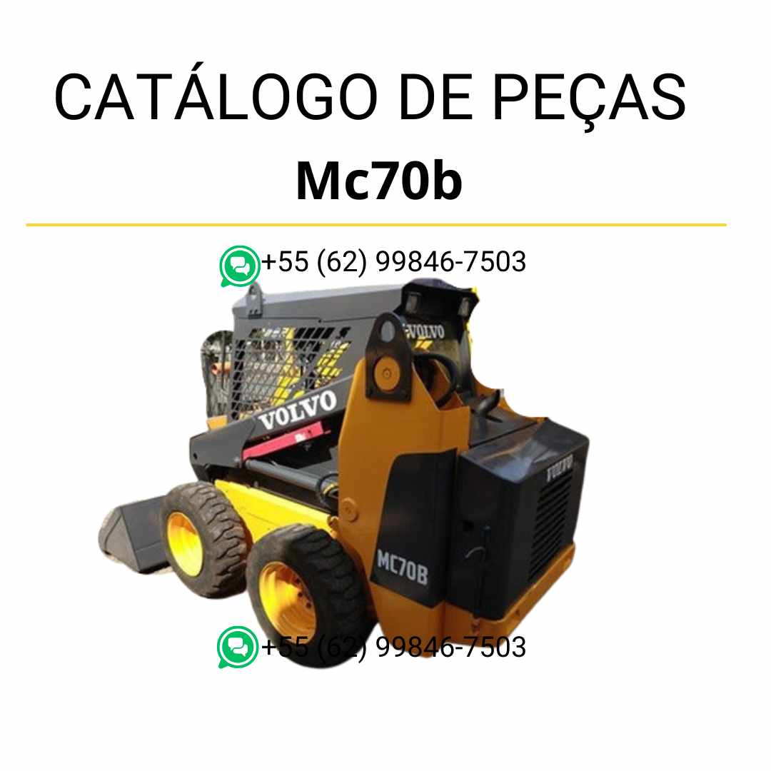 Catálogo de peças PDF para minicarregadeira Volvo MC70B, com diagramas técnicos, códigos e conteúdo completo em português.