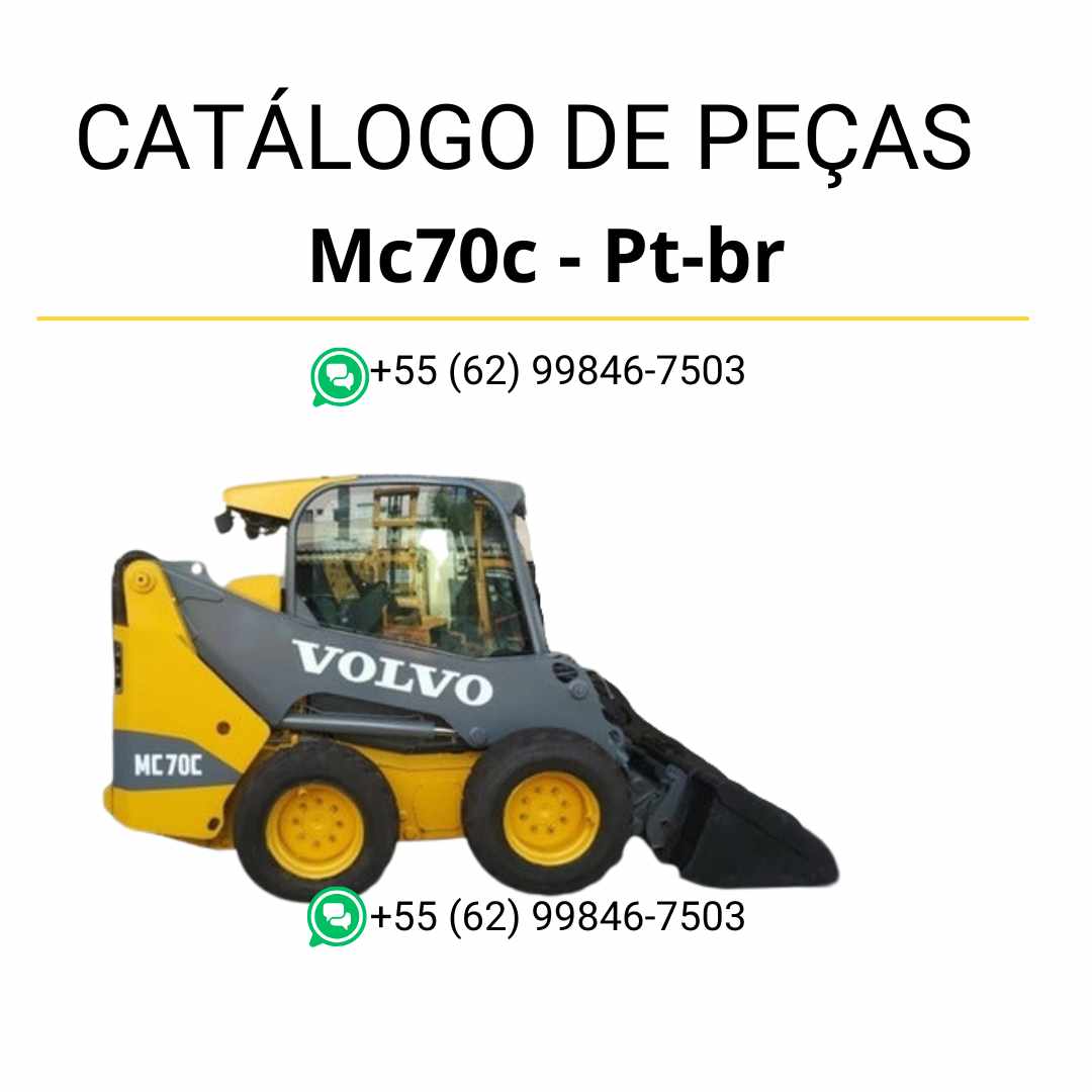 Catálogo de peças da minicarregadeira Volvo MC70C em PDF, com diagramas, códigos e conteúdo completo em português.