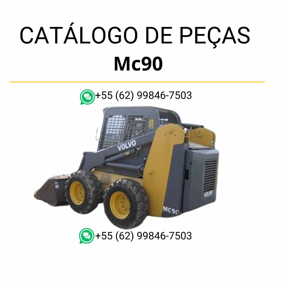 Catálogo PDF em português com todas as peças da minicarregadeira Volvo MC90, incluindo códigos e diagramas de montagem