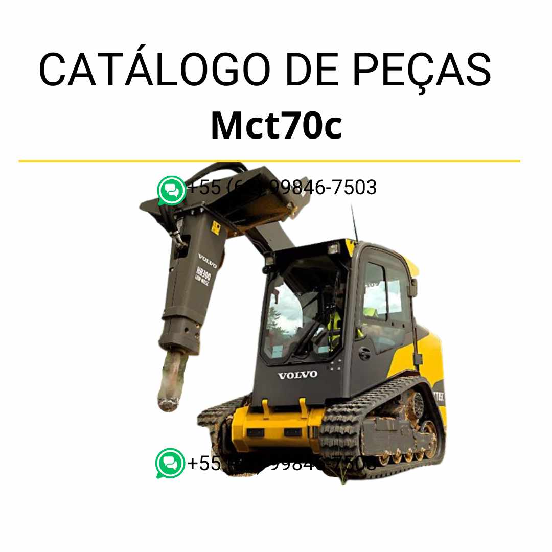 Catálogo de peças em PDF da minicarregadeira Volvo MCT70C, em português, com diagramas completos e códigos técnicos detalhados