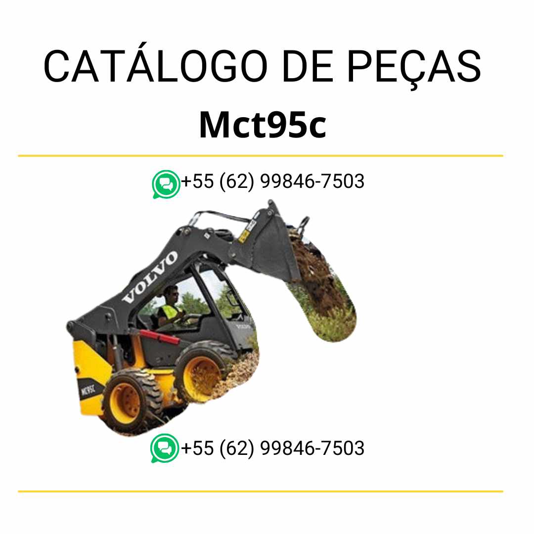 Catálogo de peças em PDF da minicarregadeira Volvo MCT95C, com conteúdo técnico em português e diagramas detalhados para reposição