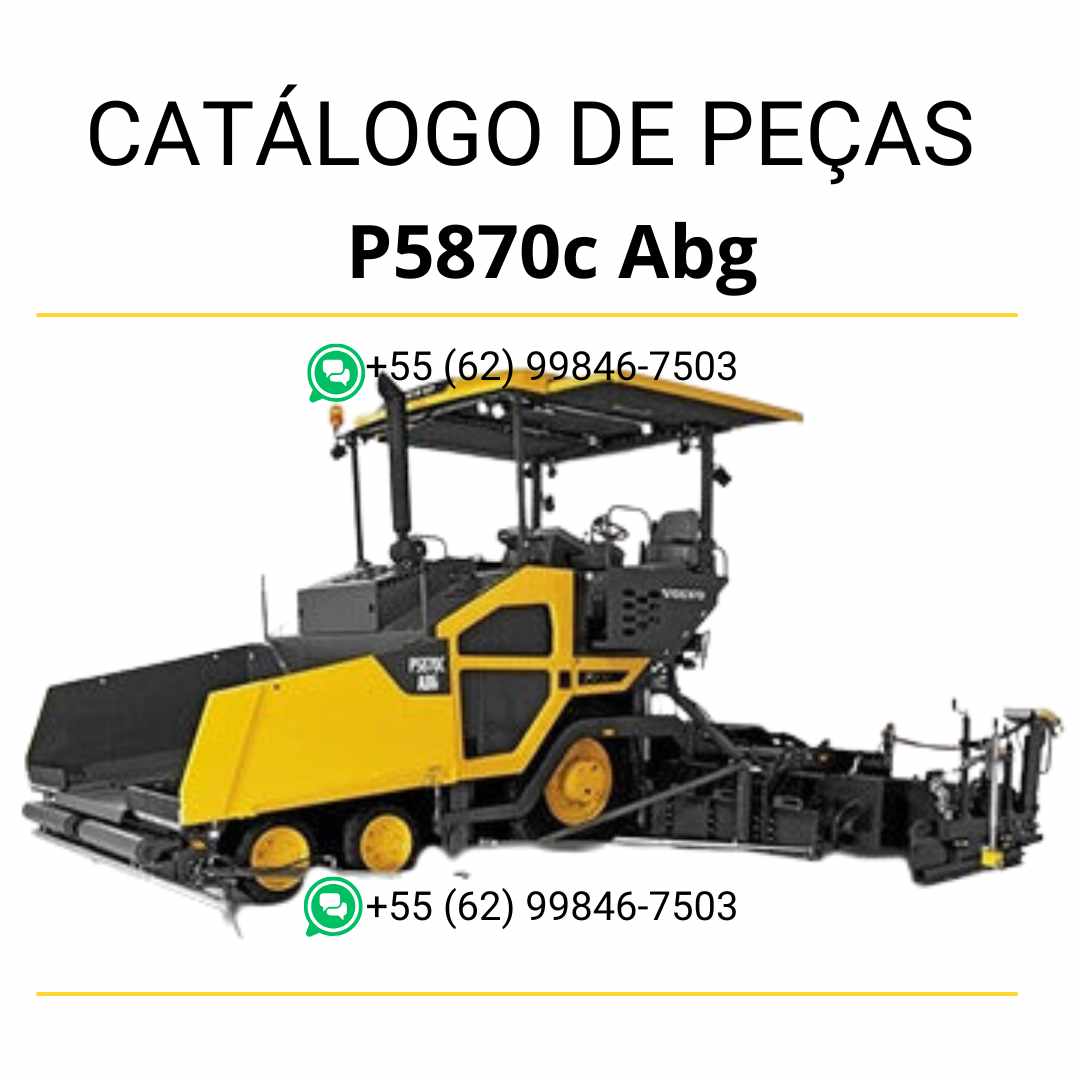 Catálogo PDF de peças da pavimentadora Volvo P5870C ABG, com listas técnicas e diagramas em português