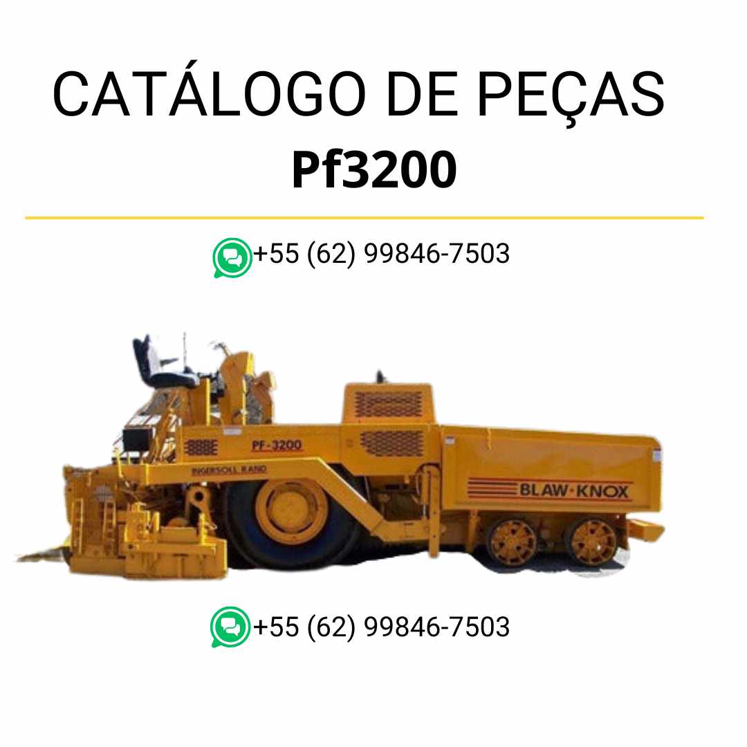 Catálogo de peças PDF da pavimentadora Volvo PF3200, com listas detalhadas e diagramas técnicos em português