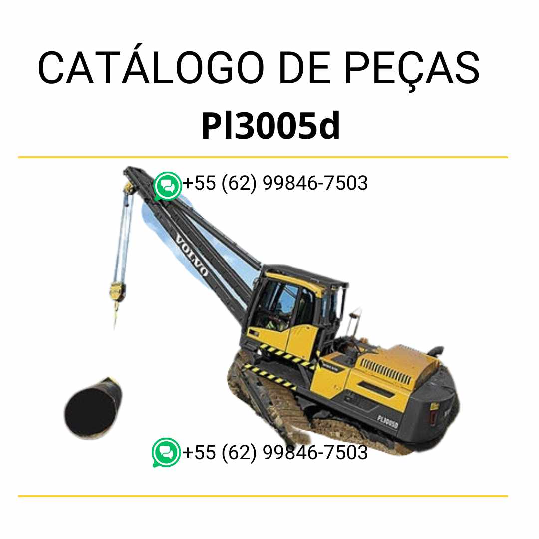 Catálogo de Peças do Assentador de Tubos Volvo PL3005D – PDF em português com diagramas detalhados e códigos de componentes