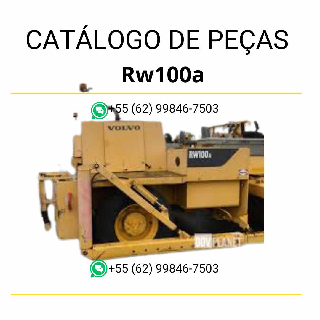 Catálogo de peças em PDF da motoniveladora Volvo RW100A, em português, com códigos, diagramas e listas de componentes