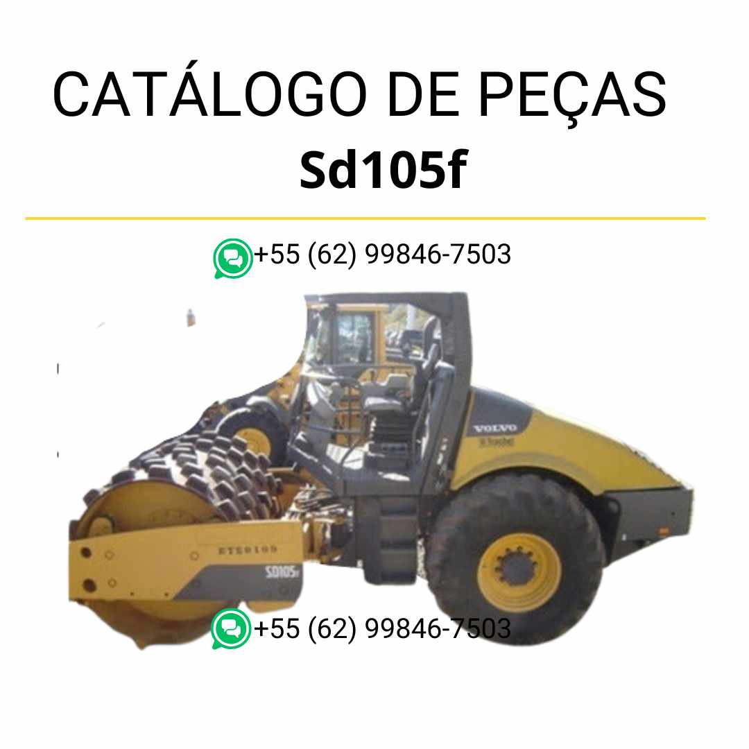 Catálogo de peças em PDF do compactador de solo Volvo SD105F – diagramas técnicos em português com códigos detalhados de componentes
