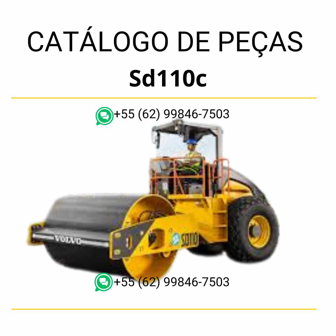 Catálogo de peças em PDF do compactador de solo Volvo SD110C – conteúdo técnico em português com diagramas detalhados e códigos de componentes