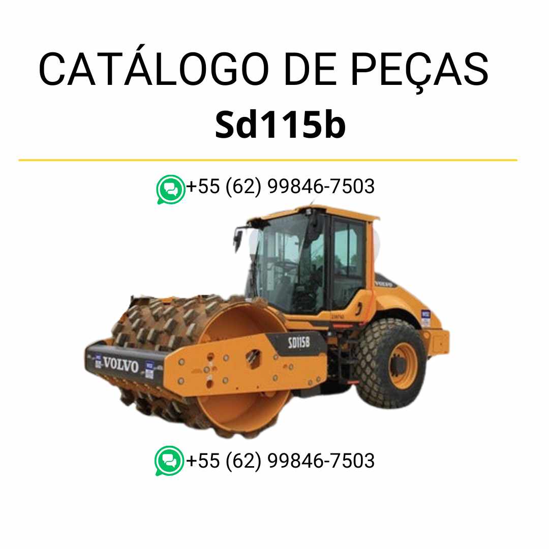 Catálogo de peças para compactador de solo Volvo SD115B em PDF, completo em português para consulta técnica