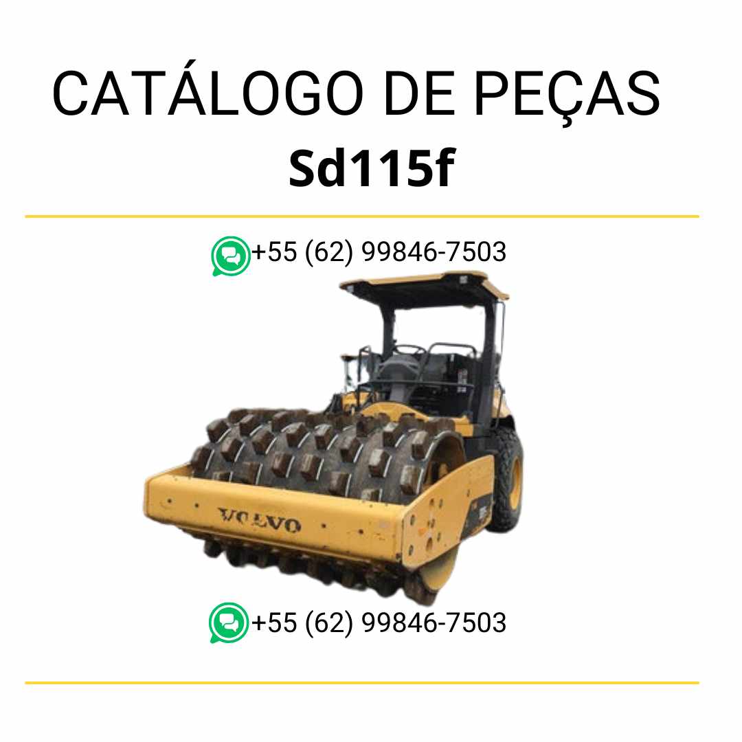 Catálogo de peças Volvo SD115F para compactadores de solo, em PDF e português, ideal para manutenção e identificação de componentes