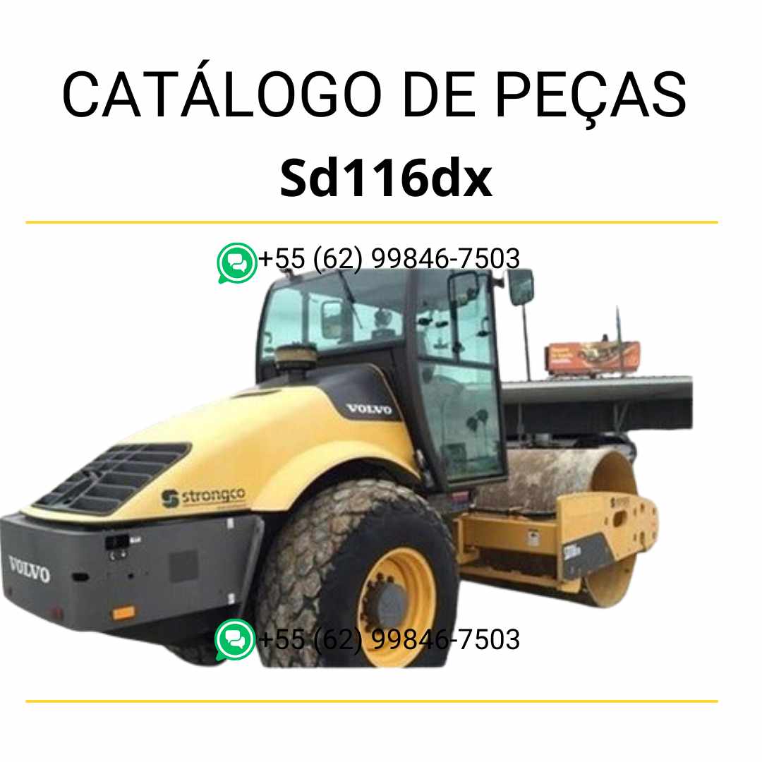 Catálogo em PDF de peças para compactador de solo Volvo SD116DX, com conteúdo técnico completo em português