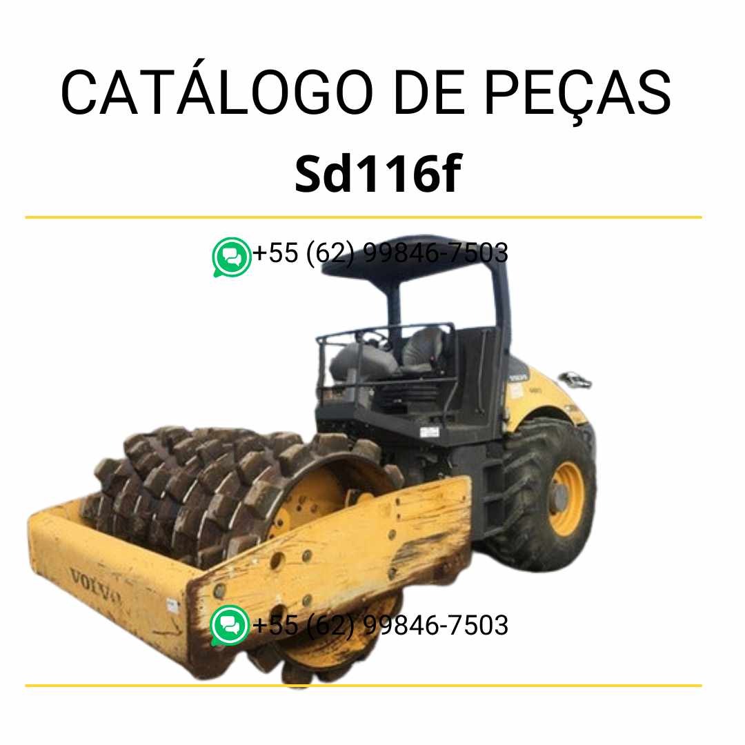 Catálogo de peças em PDF do compactador de solo Volvo SD116F, material técnico completo em português para consulta e manutenção