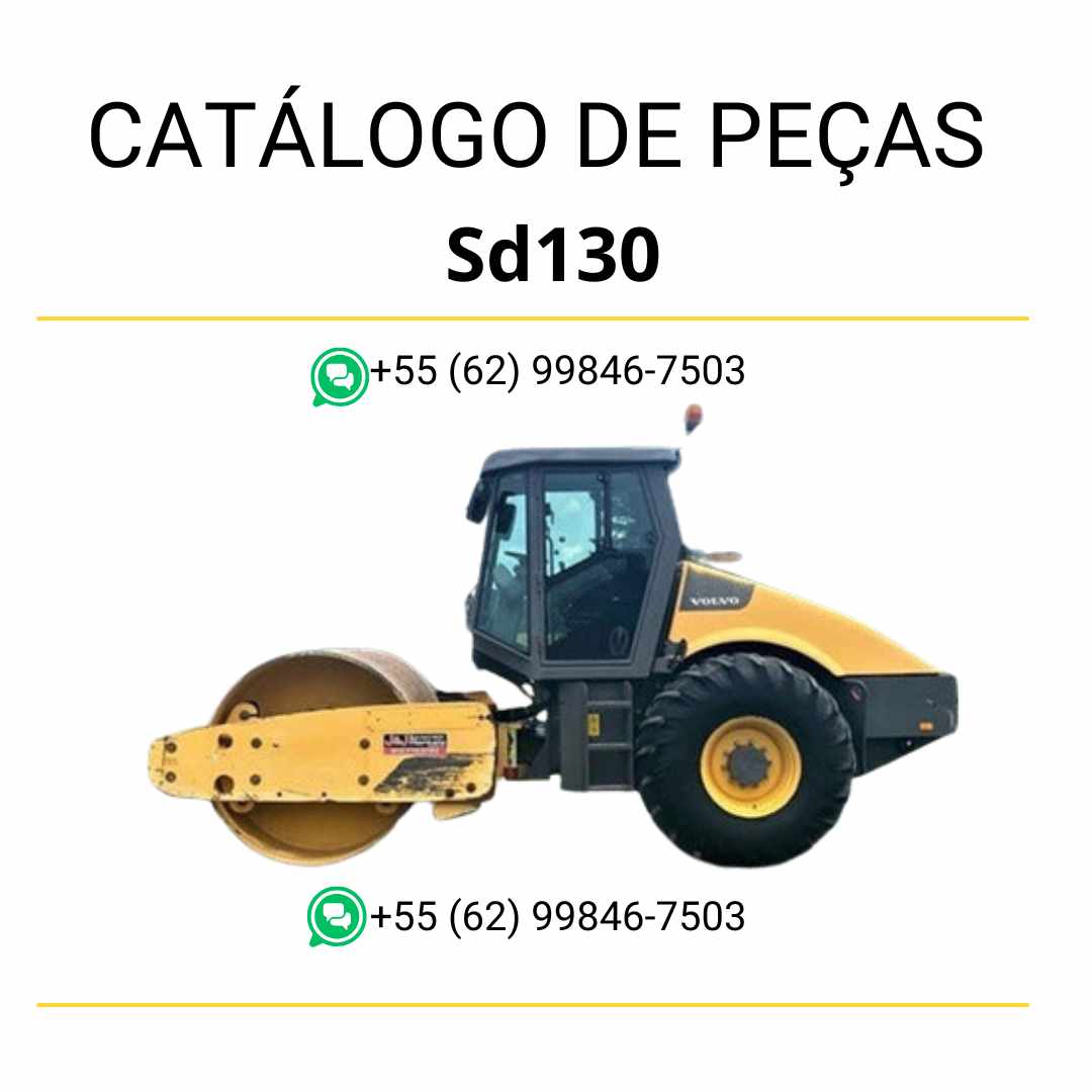 Catálogo de peças do compactador Volvo SD130 em PDF, com conteúdo técnico detalhado em português para reparos e manutenção eficientes