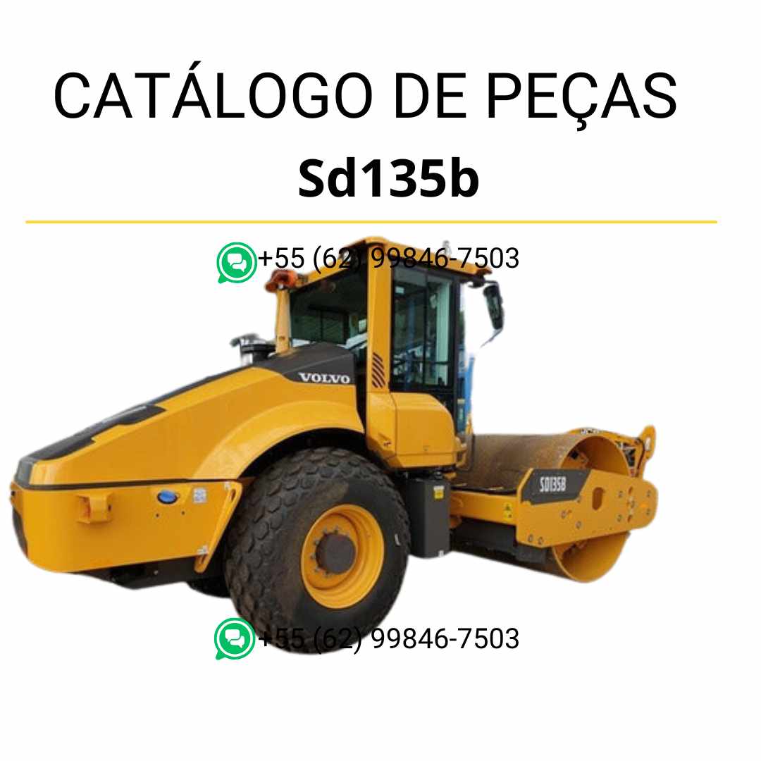 Catálogo de peças em PDF para compactador Volvo SD135B, com ilustrações técnicas e conteúdo completo em português para manutenção e reposição