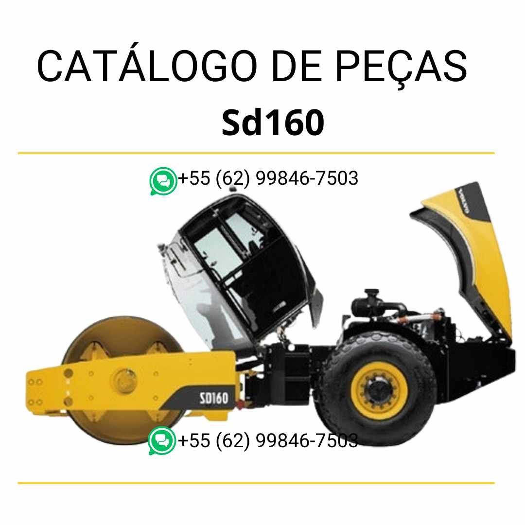 Catálogo de peças em PDF para compactador de solo Volvo SD160, com conteúdo técnico detalhado em português para manutenção e reparos eficazes