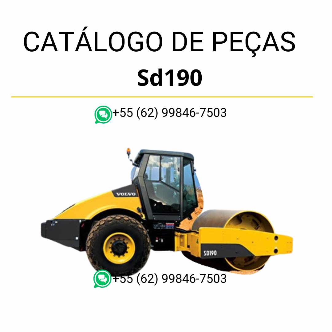 Catálogo de peças em PDF para compactador de solo Volvo SD190, com ilustrações técnicas detalhadas em português para manutenção e identificação
