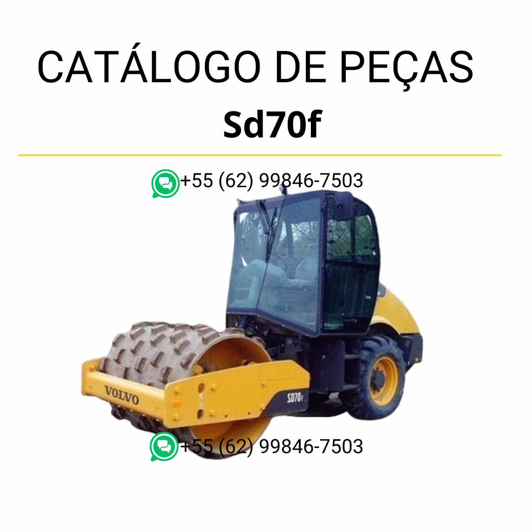 Catálogo de peças em PDF do compactador de solo Volvo SD70F, com diagramas técnicos completos em português para suporte à manutenção e reparos