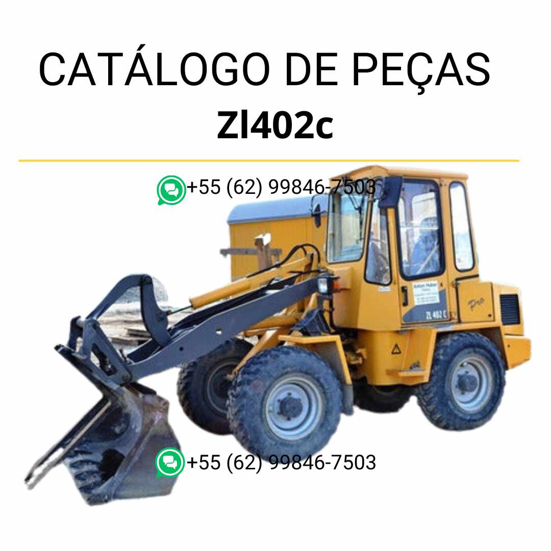 Catálogo de peças em PDF da carregadeira compacta sobre rodas Volvo ZL402C – conteúdo em português com diagramas técnicos e códigos detalhados