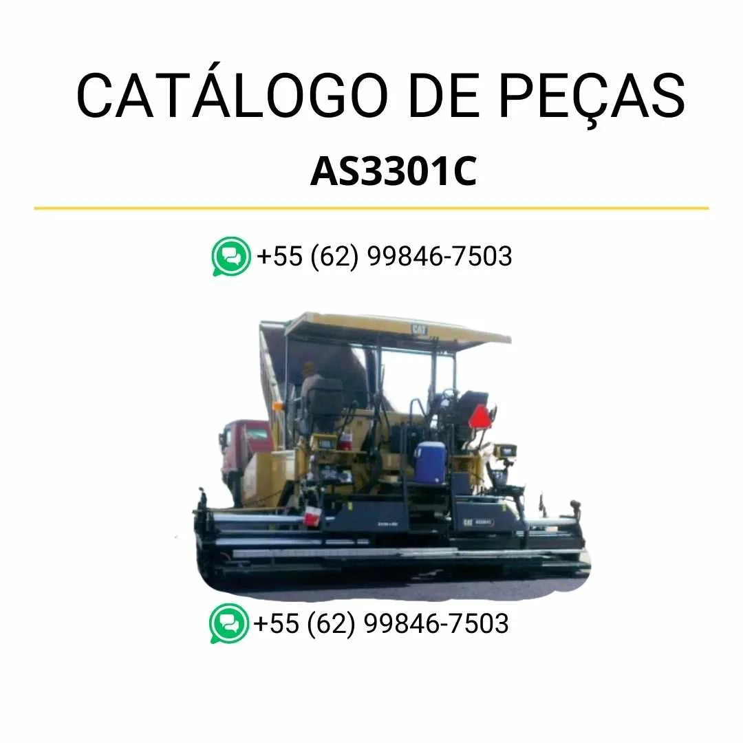 Catálogo de peças Caterpillar AS4251C em PDF com diagramas detalhados e lista completa de componentes da pavimentadora de asfalto.