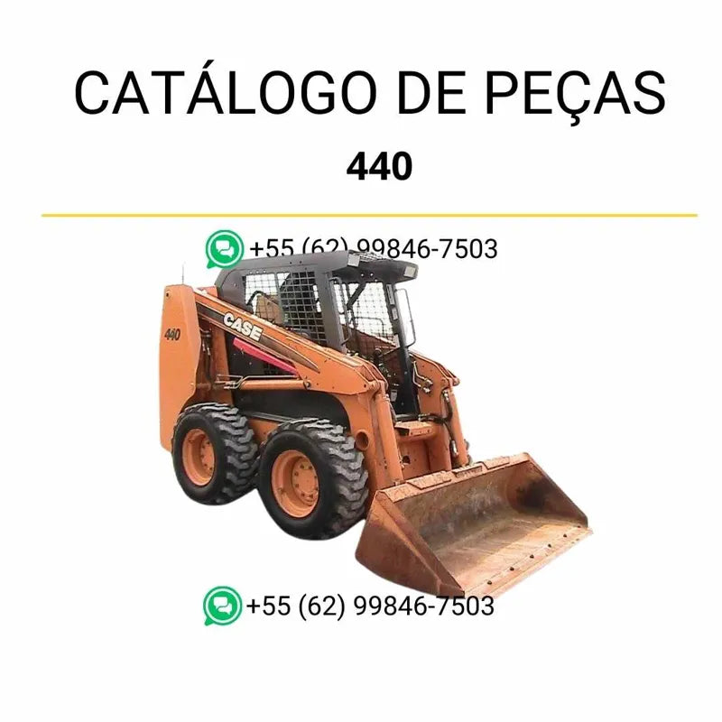 Catálogo de peças CASE 440 em PDF, com diagramas ilustrados e identificação completa dos componentes da minicarregadora.