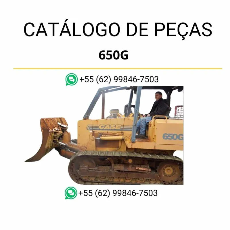 Catálogo de peças CASE 650H em PDF com diagramas completos e identificação técnica dos componentes do trator de esteira