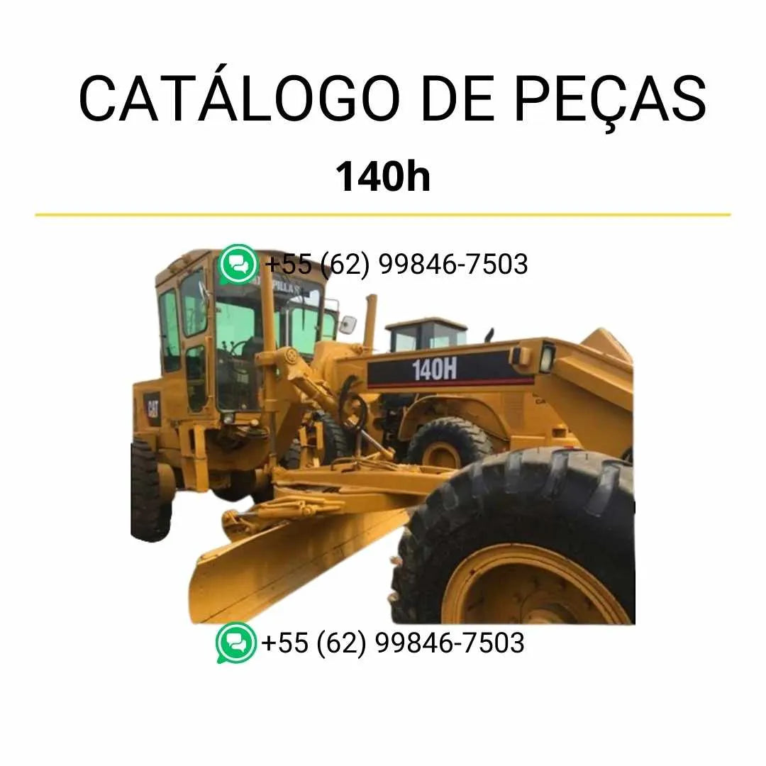 Catálogo de peças da motoniveladora Caterpillar 140H em PDF com diagramas detalhados, ilustrações técnicas e lista completa de componentes originais.