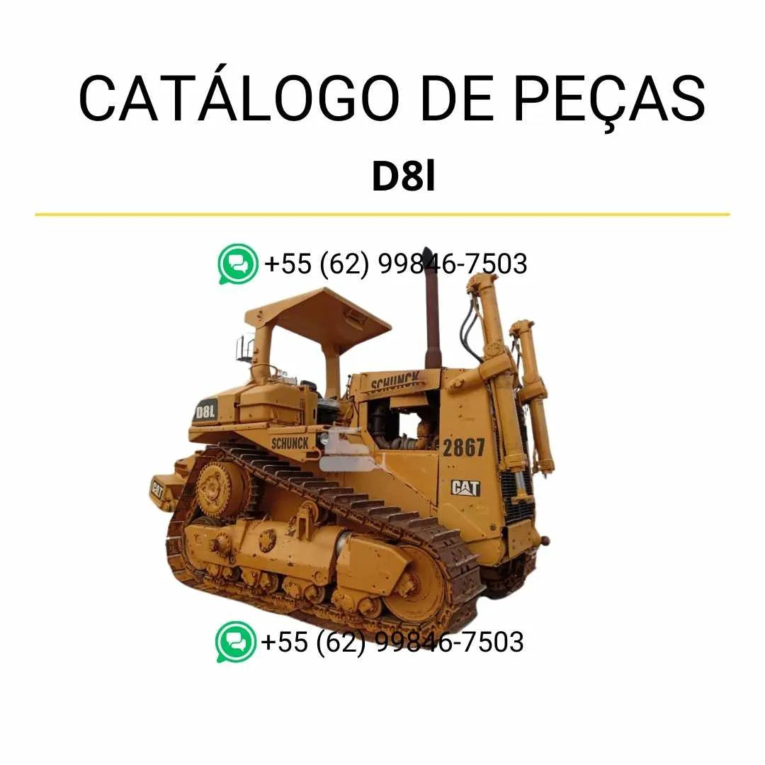 Catálogo de peças do trator Caterpillar D8L em PDF com diagramas técnicos completos e lista detalhada de componentes originais.