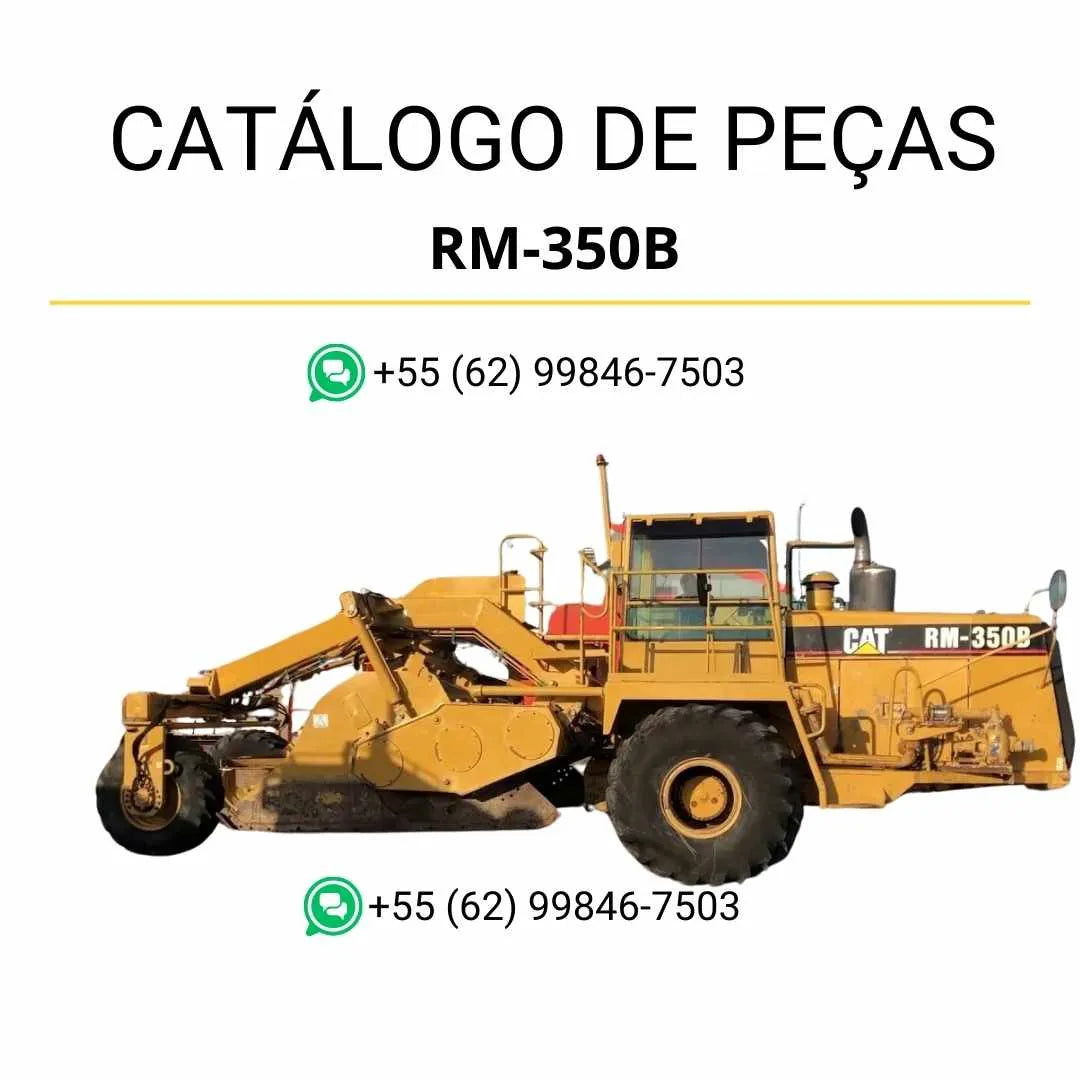 Catálogo de peças Caterpillar RM-500 em PDF com diagramas ilustrados e lista completa de componentes originais da recuperadora de estradas.