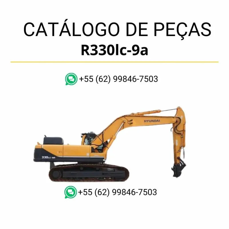 Catálogo de peças Hyundai R430LC-9 em inglês (PDF) com diagramas técnicos precisos e lista detalhada de componentes originais.