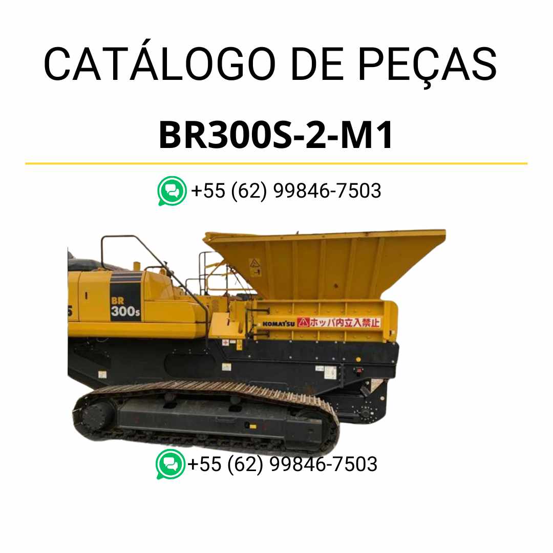 Catálogo de peças Komatsu BR310JG-1 em PDF, com ilustrações técnicas e identificação completa dos componentes do triturador e reciclador.