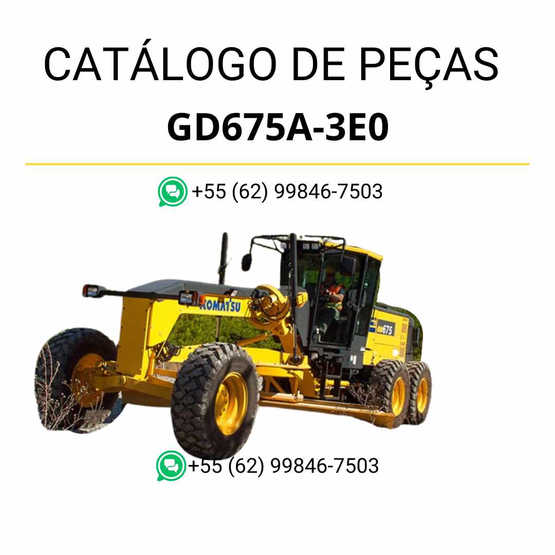 Catálogo de peças Komatsu GD675-5 em PDF para motoniveladoras, com diagramas detalhados e identificação precisa de componentes originais
