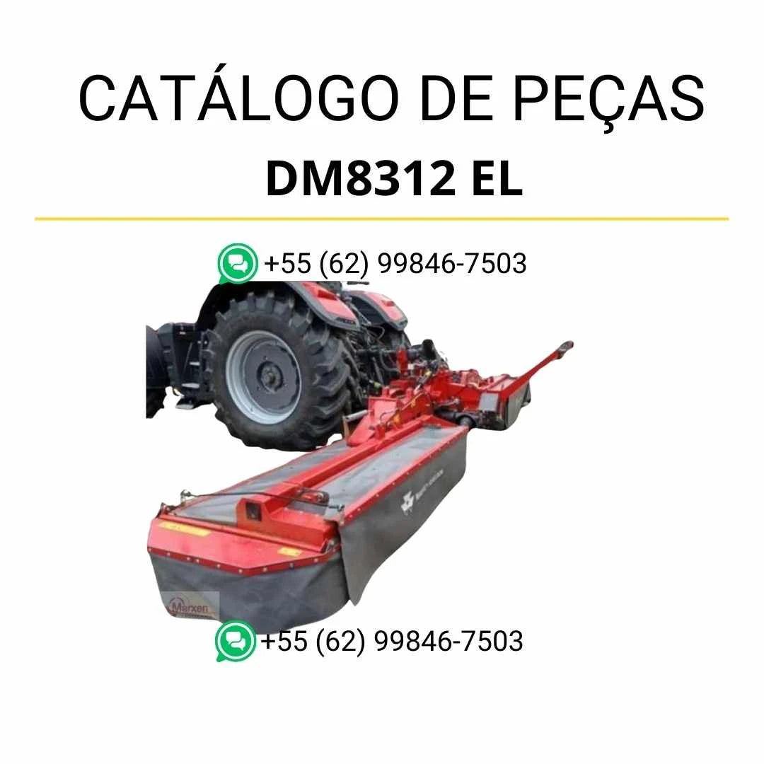 Catálogo de peças Massey Ferguson DM8312 TL RC NA Cortadora em PDF com ilustrações técnicas e identificação detalhada dos componentes