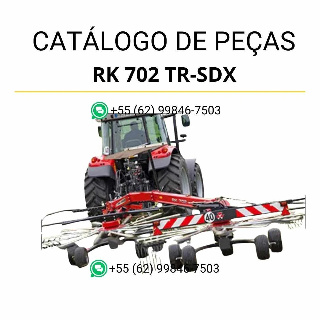 Catálogo de peças Massey Ferguson RK 702 TR-SDX NA AIL em PDF com diagramas ilustrados e identificação precisa dos componentes