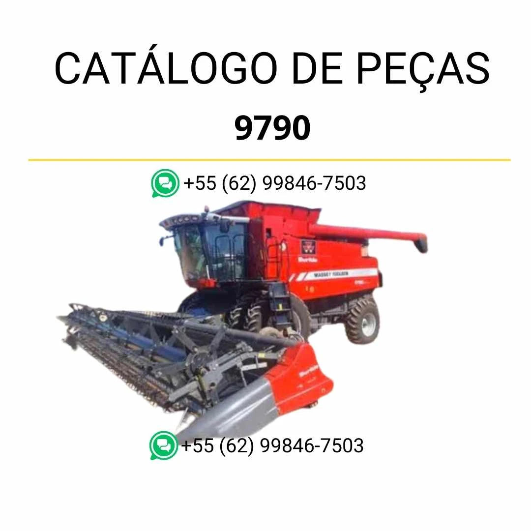 Catálogo de peças em PDF da colheitadeira Massey Ferguson 9790 com diagramas detalhados e identificação completa de componentes