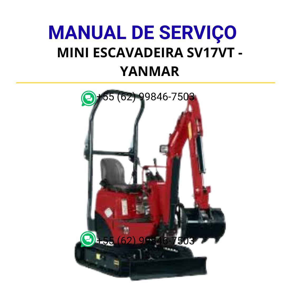 MANUAL DE SERVIÇOS DE OFICINA PDF MINI ESCAVADEIRA SV17VT - YANMAR