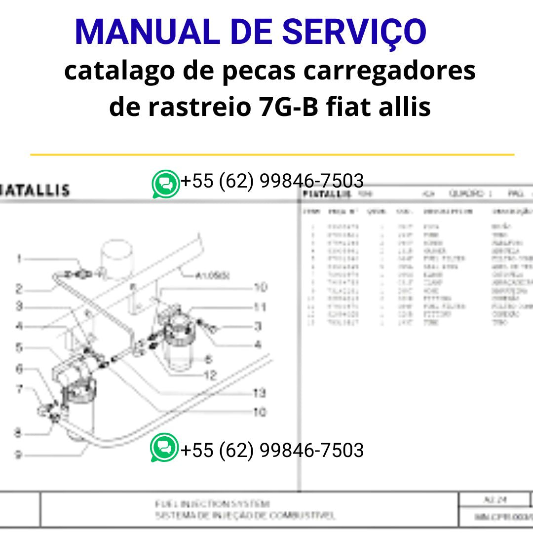 catalago de pecas carregadores de rastreio 7G-B fiat allis