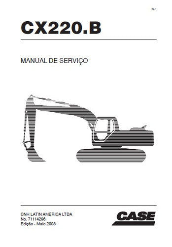 Manual de Serviço Escavadeira Case CX220B - vista da máquina