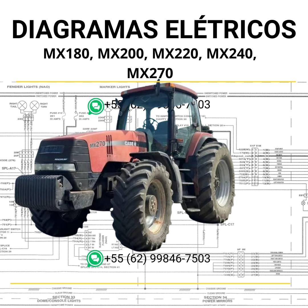 MX180, MX200, MX220, MX240, MX270 - Diagramas eletricos Tratores Magnum Completo
