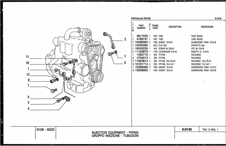 catalago de pecas tratores FD14E fiat allis