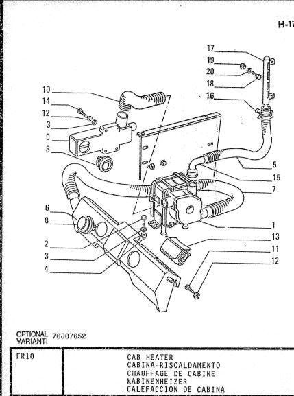 catalago de pecas retroescavadeira FR10ZF fiat allis