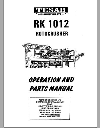 CATALOGO DE PEÇAS PDF BRITADOR RK 1012 - TESAB